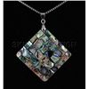 Image 1 : Natural 48.97ctw Mother Of Pearl Silver Pendant