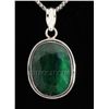 Image 1 : EMERALD BERYL 46.69CTW STERLING SILVER PENDANT
