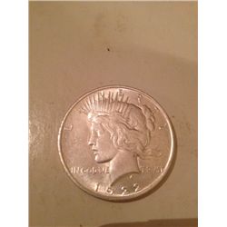 1922 SILVER PEACE DOLLAR BU