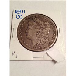 1891-CC MORGAN SILVER DOLLAR