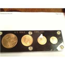SET OF GOLD COINS- 1910 $20 ST GAUDENS, 1908 $10 INDIAN , 1915 $5 INDIAN, 1927 $2 1/2 INDIAN