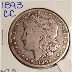 1893-CC MORGAN SILVER DOLLAR
