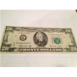 1974 $20 Transfer Error Note