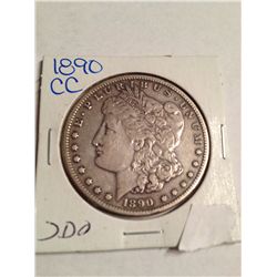 1890-CC MORGAN SILVER DOLLAR