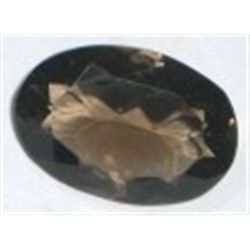 18.50 CARAT *HUGE* SMOKY TOPAZ *OVAL CUT/POLISHED & FACETED*!! GEMSTONE CAME OUT OF SAFE!!