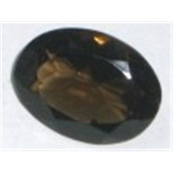 18.50 CARAT *HUGE* SMOKY TOPAZ *OVAL CUT/POLISHED & FACETED*!! GEMSTONE CAME OUT OF SAFE!!