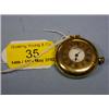 Image 1 : A 9ct gold lady's half hunter fob watch, white enamel dial signed  Waltham, Roman numerals and s
