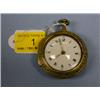 Image 1 : A silver gilt pair cased open face fusee pocket watch, white   enamel dial, Roman numerals, min