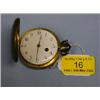 Image 1 : A gilt metal verge hunter pocket watch, white enamel dial, Arabic  numerals, movement scribed Ch