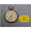 Image 1 : A silver open faced fusee pocket watch with white enamel dial, signed  Hyde & Goodrich, New Orle