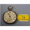 Image 1 : A silver open faced fusee pocket watch, white enamel dial signed J W  Benson, London, Roman nume