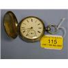 Image 1 : A silver hunter fusee pocket watch, white enamel dial, Roman numerals, subsidiary second hand, mo