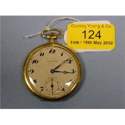 A Swiss 9ct gold cased open face dress pocket watch, white dial  signed Grosvenor, Arabic numeral