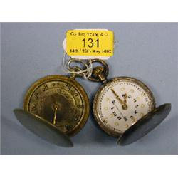 Two Braille pocket watches, bezel wind.