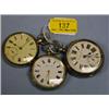Image 1 : Three silver cased pocket watches, one hunter, one dial marked  "Coastguards Watch" and one other