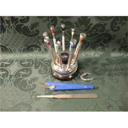 A set of watchmaker's screwdrivers.