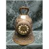 Image 1 : A 19thC. bronze table clock in the form of a bell, having gilt metal  and enamel tablet dial, Fre
