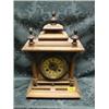 Image 1 : A late 19thC. German walnut mantel clock with moulded stepped top,  simulated enamel and matted 2