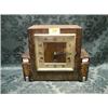 Image 1 : A 1930's Art Deco oak mantel clock with chrome square bezel and  chapter ring, 8-day chiming move