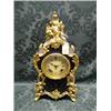 Image 1 : A 19thC. blue slate mantel clock in Louis XV style having gilt  scratch carved decoration to the