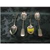 Image 1 : Four Victorian silver fiddle pattern dessert spoons, London 1953,  5ozs.