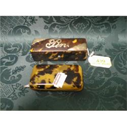 A Victorian tortoiseshell pin box, olbong, the hinged cover with  silver mounts, Chester 1895, 4"