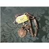 Image 1 : A silver longard, of multi-link and bar construction, with attached  fob, 14 1/2" long, 54.4gms.