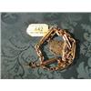 Image 1 : A 9ct gold longard, of multi bar and link construction, with attached  9ct gold fob, 15 1/2" long