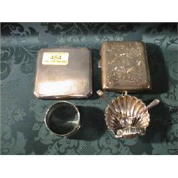 A silver machine turned cigarette case, rectangular, with canted  corners, Birmingham 1945, 3 1/4