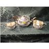 Image 1 : A George V silver 3-piece tea service, oval, with reeded bands above  a slightly swelling body, s