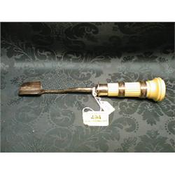 An Edward VII silver mounted Stilton spoon, with a reeded ivory  handle, Sheffield 1905, 9 1/2" l