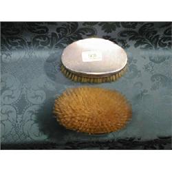 A pair of gentleman's silver backed brushes, of plain design,  Birmingham 1908.