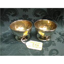 A pair of Victorian silver salts, probably by George W Adams (Chawnor  & Co), of circular shape,