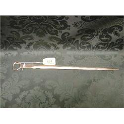 A Victorian silver meat skewer, by Mary Chawner and George W Adams,  with loop handle.  London 18