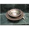 Image 1 : A sterling silver footed dish, of circular outline, having a gadroon  rim and pierced obrder, 9"