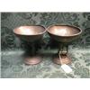 Image 1 : A pair of white metal tazza, the circular bowls supported on 3 cast  uprights, on domed foot, 5"