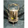 Image 1 : An Edwardian silver plated spirit kettle, with fixed handle, the oval  body engraved with formal