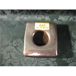 A silver faced watch stand, rectangular, with leather back and easel  stand, Birmingham 1915.