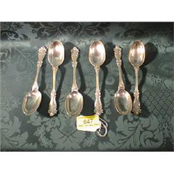 A set of 6 early George V compote spoons with C scroll and shell  handles, Sheffield 1911, by Joh