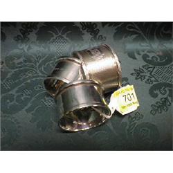 Three silver napkin rings and various hallmarks.