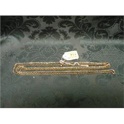 A 9ct gold longuard with swivel clip - 60  approx.