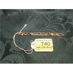 A tri-colour metal fancy link bracelet, stamped 750