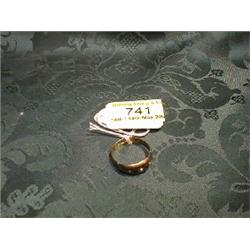 A Victorian gypsy style ring set with 3 1/2 pearls and 2 red stones.   Hallmarked Birmingham 22ct