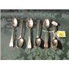 Image 1 : Set of 6 Georgian silver coffee spoons with bright-cut decoration and  pointed bowls.