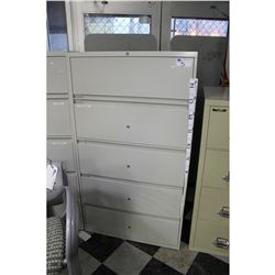 STEELCASE GREY 5-DRAWER LATERAL FILE CABINET