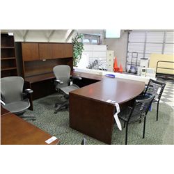 ELITE CHERRY BOW FRONT U-SHAPE EXECUTIVE DESK C/W