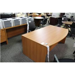 HARVEST CHERRY BOW FRONT EXECUTIVE DESK &