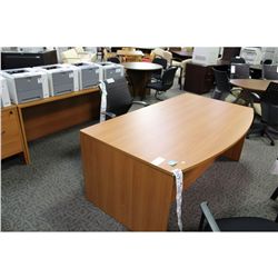 HARVEST CHERRY BOW FRONT EXECUTIVE DESK &