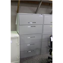 GLOBAL GREY 5-DRAWER LATERAL FILE CABINET