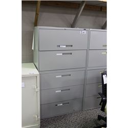 GLOBAL GREY 5-DRAWER LATERAL FILE CABINET